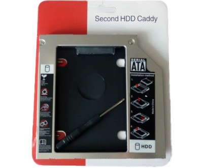 Universal 9.5mm SATA-to-SATA HDD Hard Drive Disk Caddy Adapter Bay for Laptop
